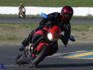 Mike on Buell 1125CR through turn 9a @ Buell Inside Pass Track Day Infineon